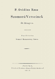 P. Ovidius Naso szomorú verseinek öt könyve