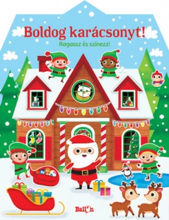 Boldog karácsonyt! - Ragassz és színezz!