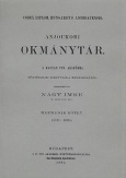 Anjoukori okmánytár III. Codex Diplomaticus Hungaricus Andegavensis