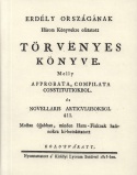 Erdély országának Három Könyvekre osztatott törvényes könyve I.