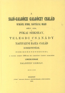 A sajó-galgóczi Galgóczy család munkácsi, ecsegi, nagytályai, bilkei négy ága