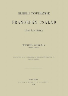 Kritikai tanulmányok a Frangepán család történetéhez