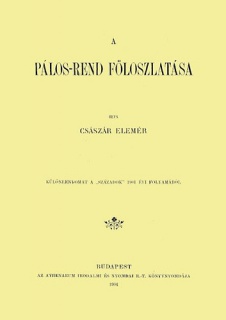 A Pálos-rend föloszlatása