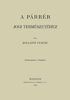 A párbér jogi természetéhez