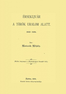 Érsekújvár a török uralom alatt 1663-1685