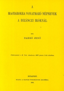 A magyarokra vonatkozó népnevek a bizánczi iróknál