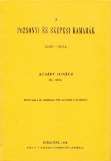 A pozsonyi és szepesi kamarák 1565-1604