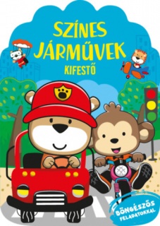 Színes járművek - kifestő